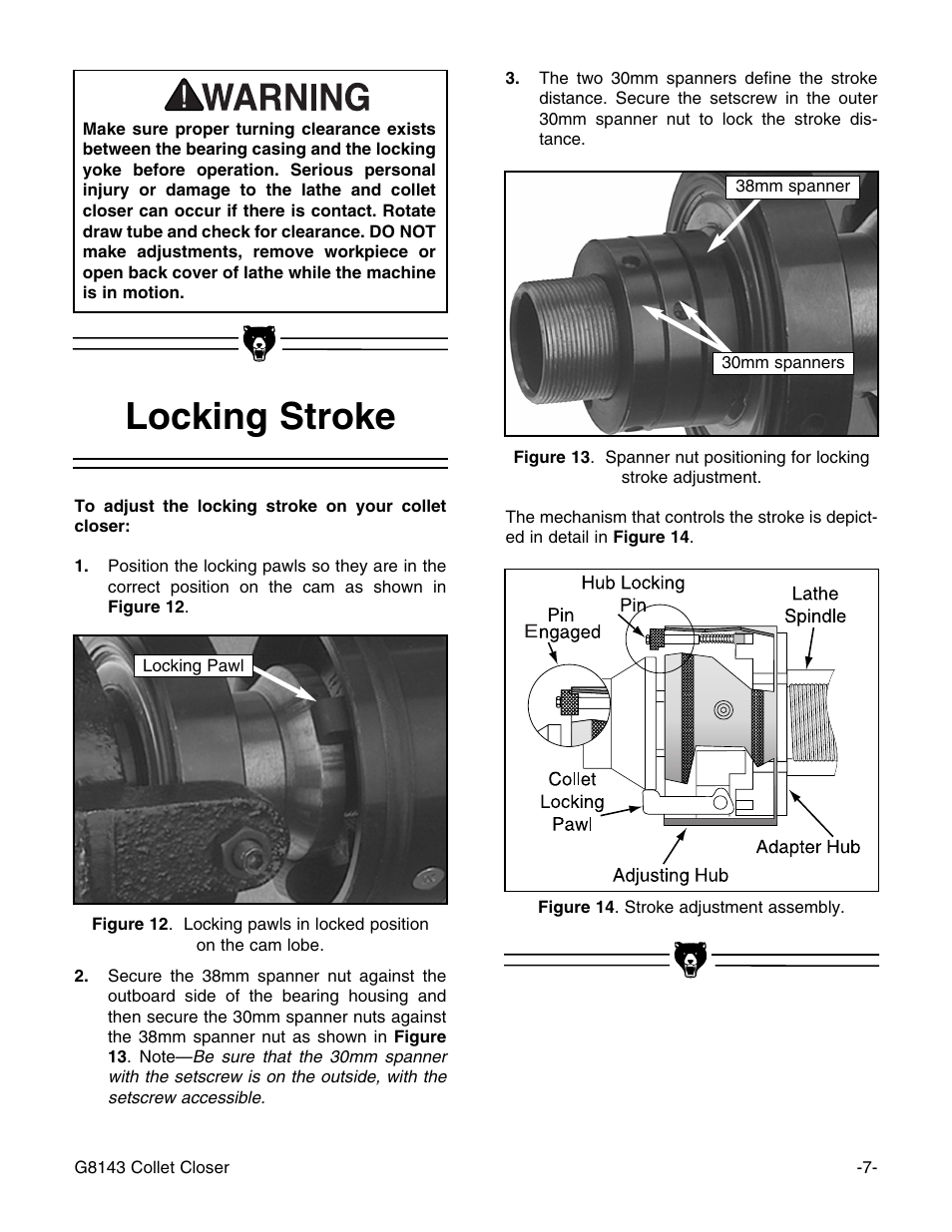 Locking stroke | Grizzly G8143 User Manual | Page 9 / 16