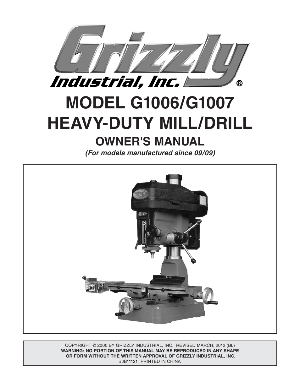 Grizzly G1007 User Manual | 52 pages