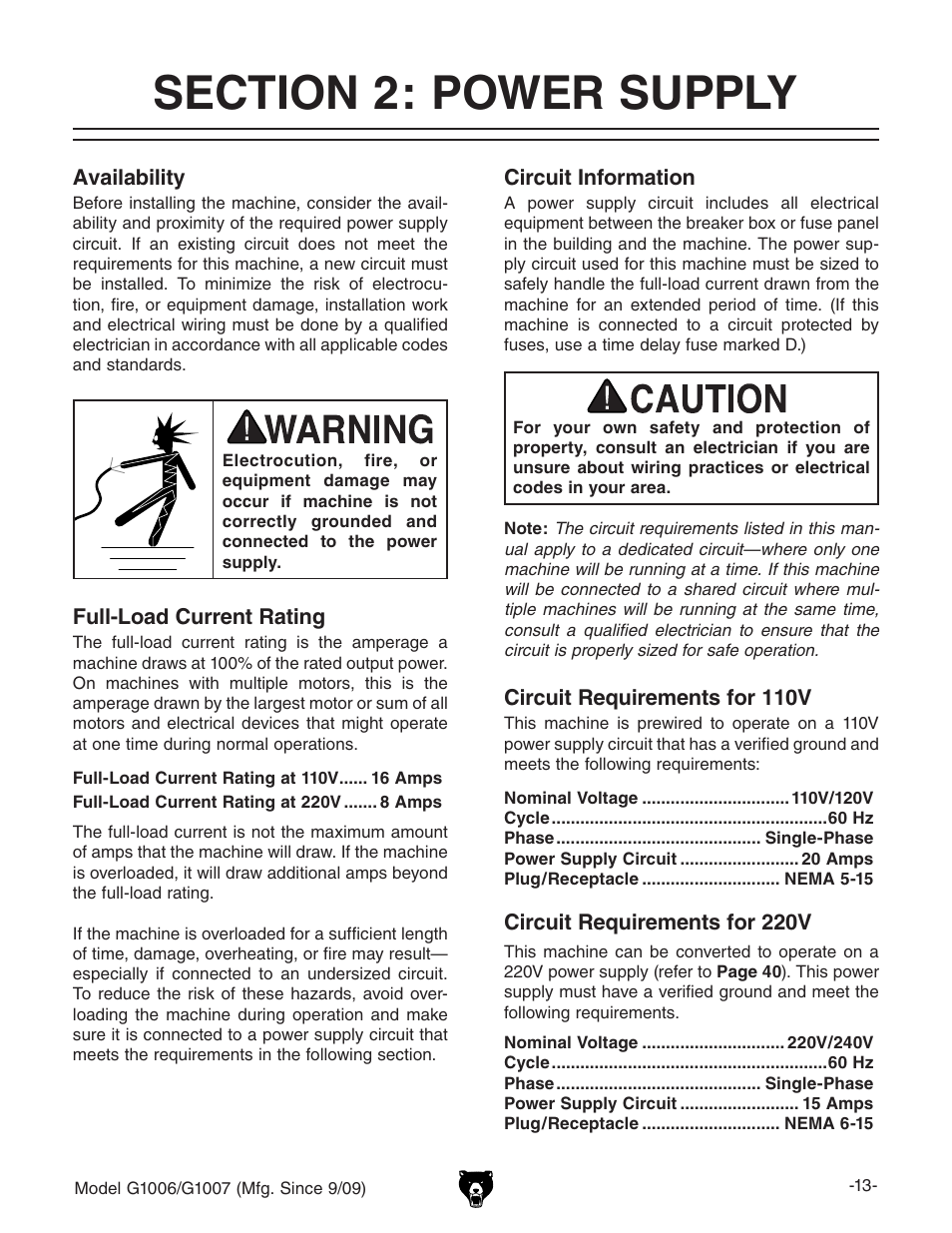 Grizzly G1007 User Manual | Page 15 / 52