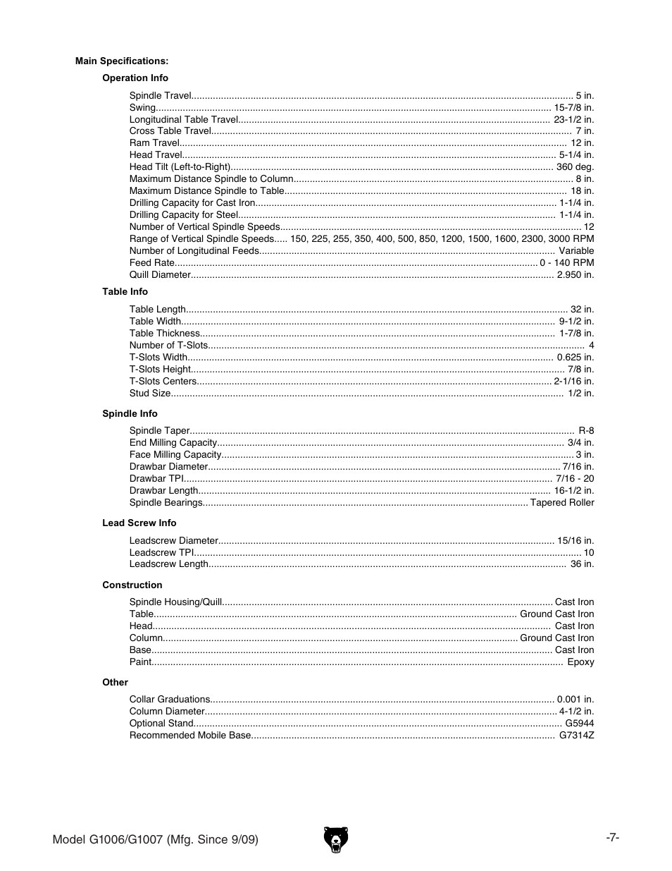 Bdyza<&%%+$<&%%,b[\#h^cxz | Grizzly G1007 User Manual | Page 9 / 52