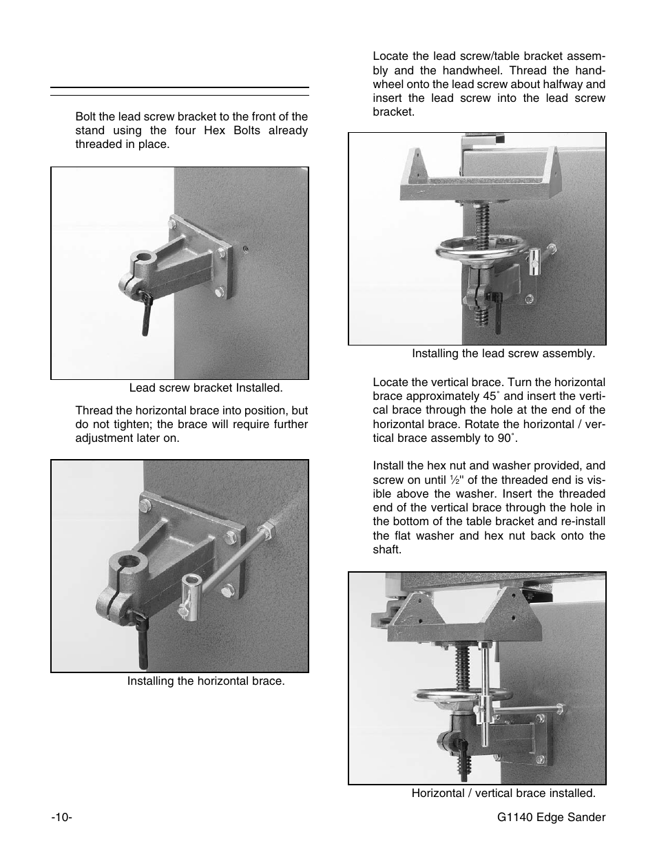 Working table | Grizzly G0574 User Manual | Page 14 / 32