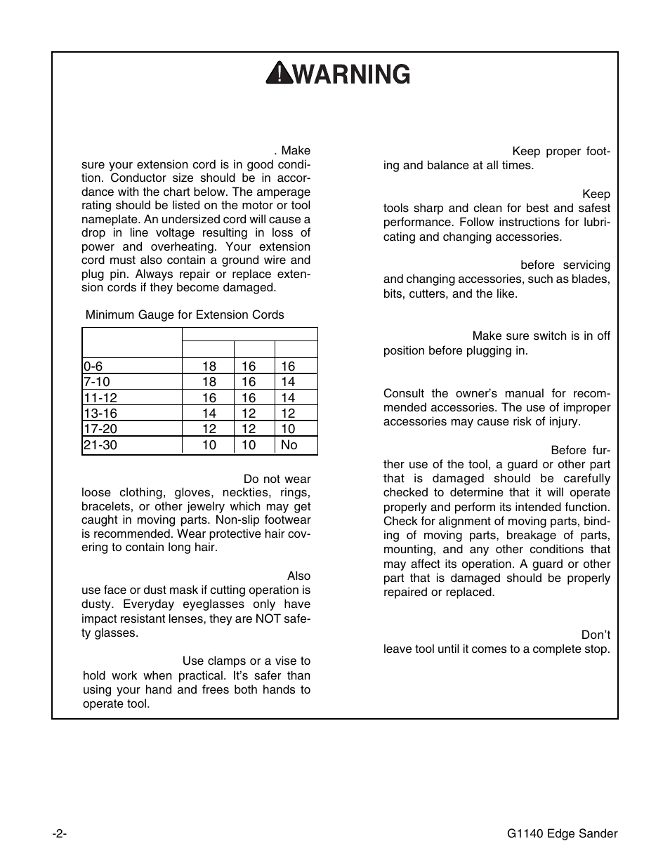 Safety instructions for power tools | Grizzly G0574 User Manual | Page 6 / 32