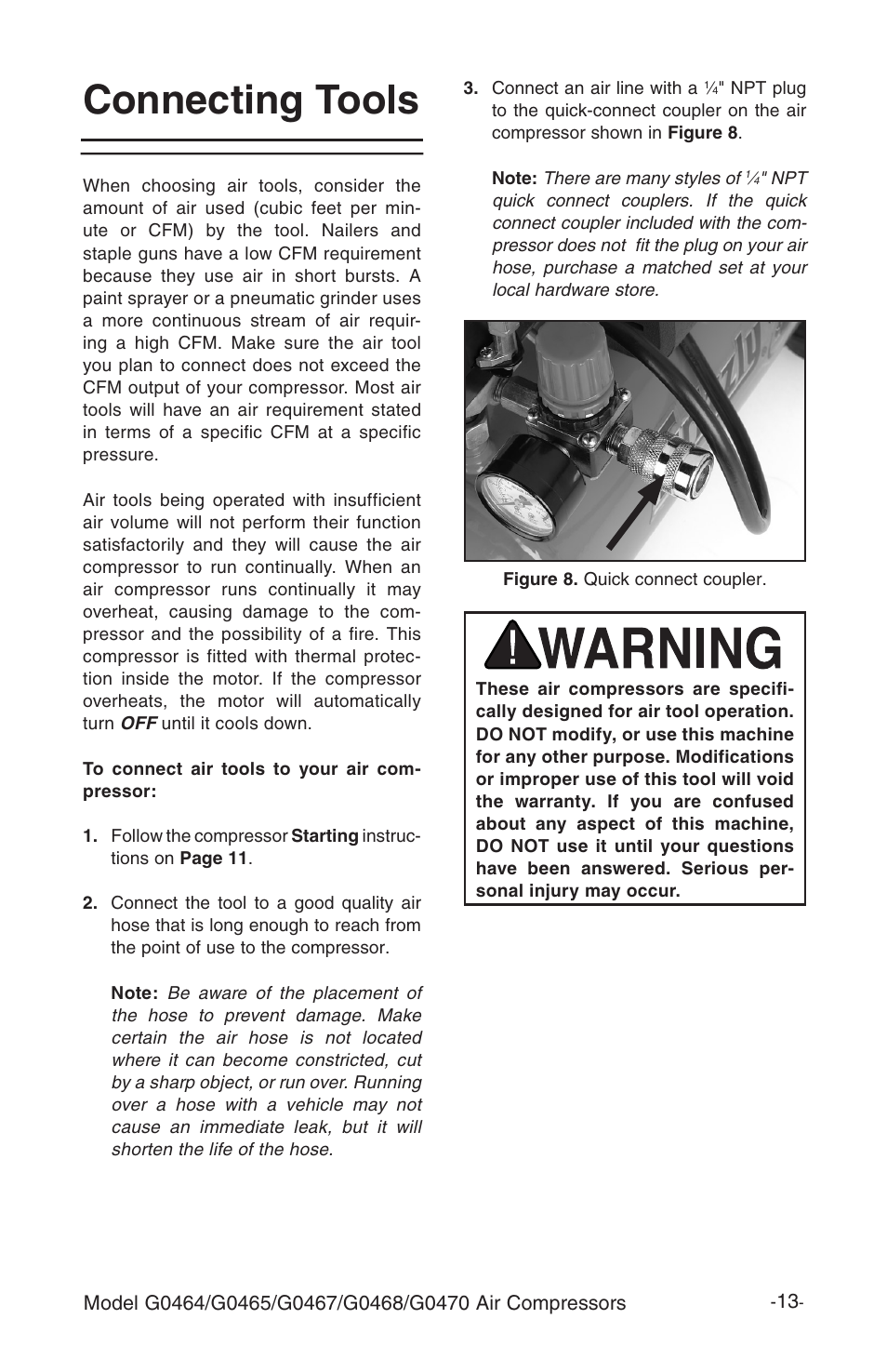 Connecting tools | Grizzly G0464 User Manual | Page 15 / 36