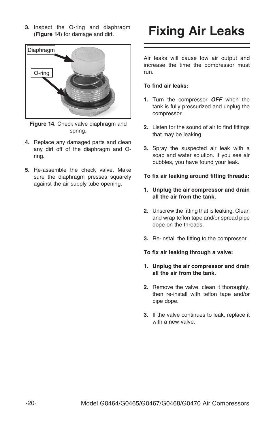 Fixing air leaks | Grizzly G0464 User Manual | Page 22 / 36