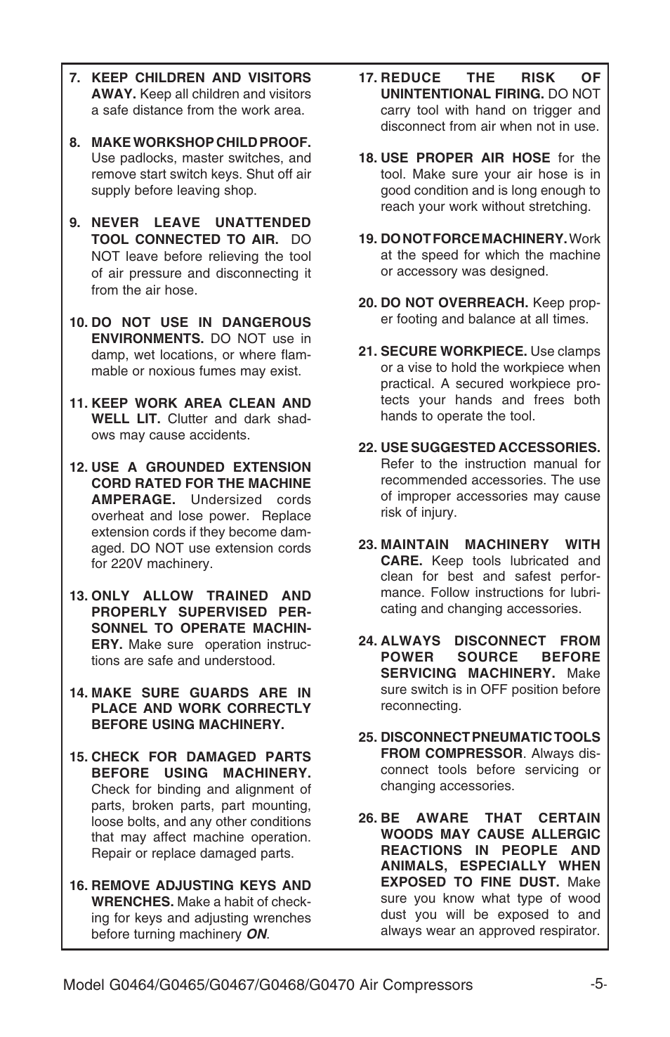 Grizzly G0464 User Manual | Page 7 / 36