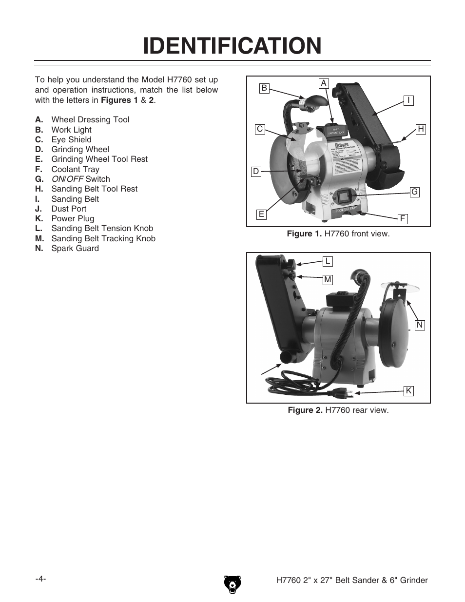 Identification | Grizzly H7760 User Manual | Page 6 / 32