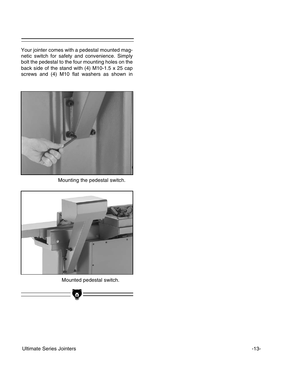 Pedestal switch | Grizzly G9860ZX User Manual | Page 15 / 56