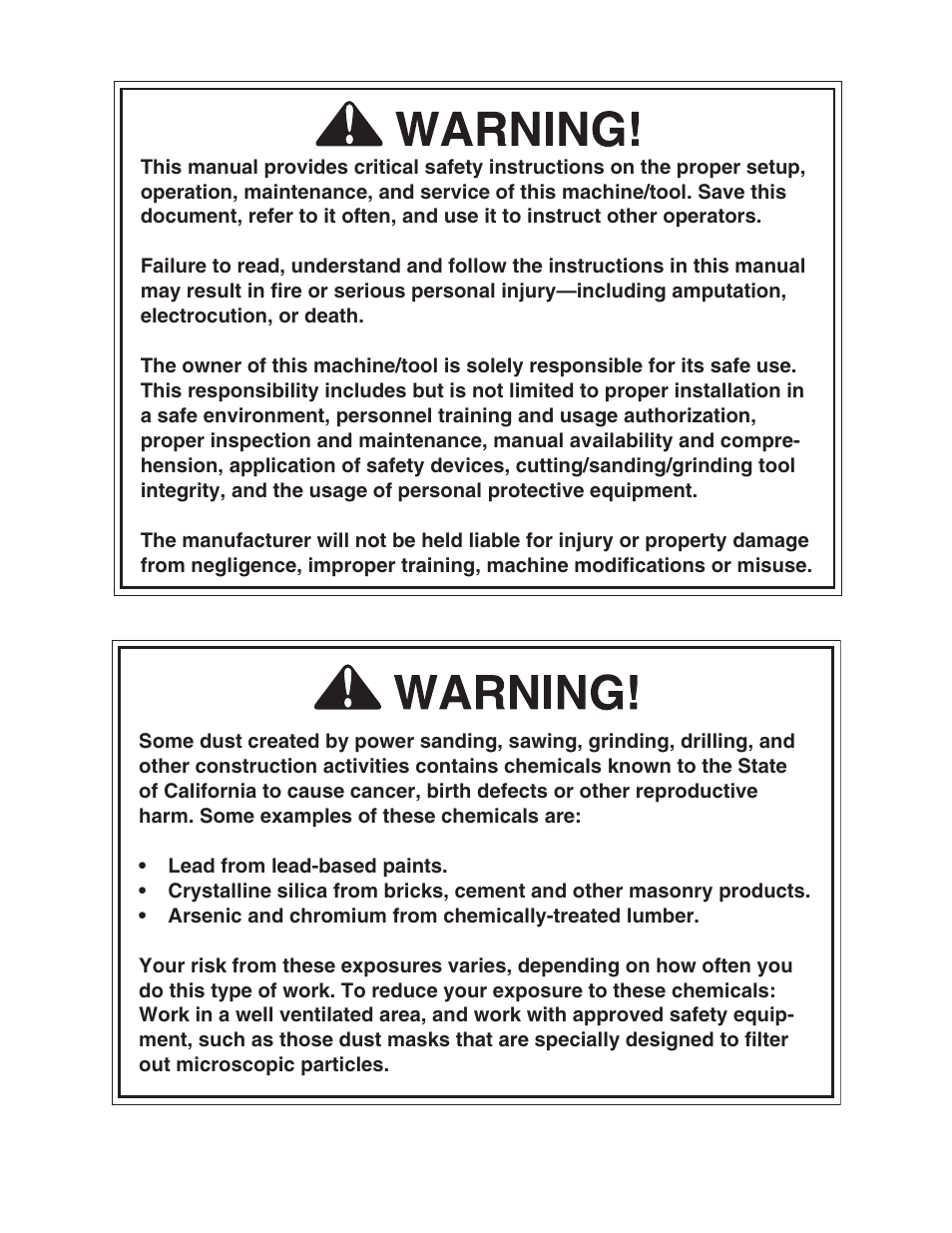 Grizzly Extreme Series Jointer G9953ZXF User Manual | Page 2 / 76