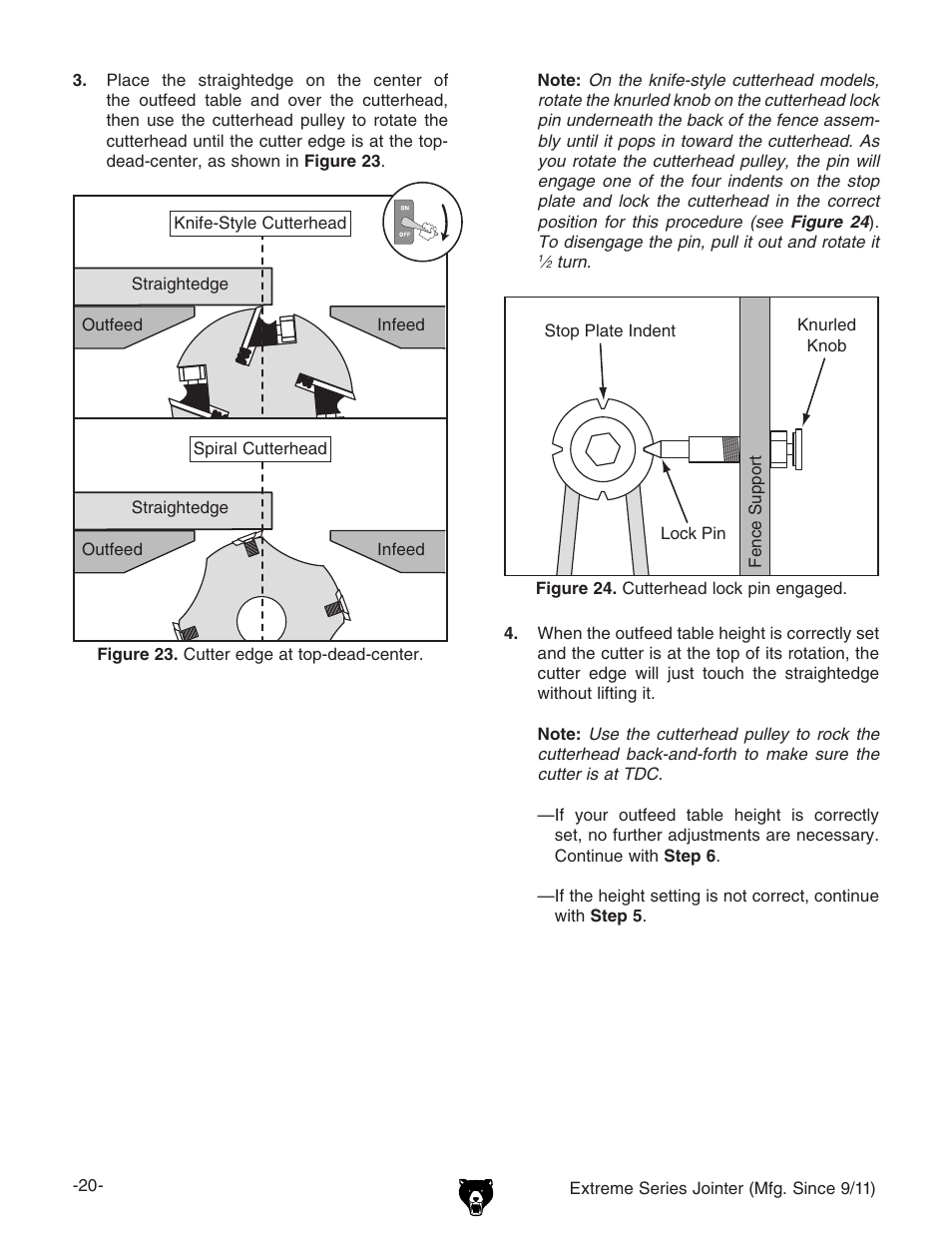 Grizzly Extreme Series Jointer G9953ZXF User Manual | Page 22 / 76