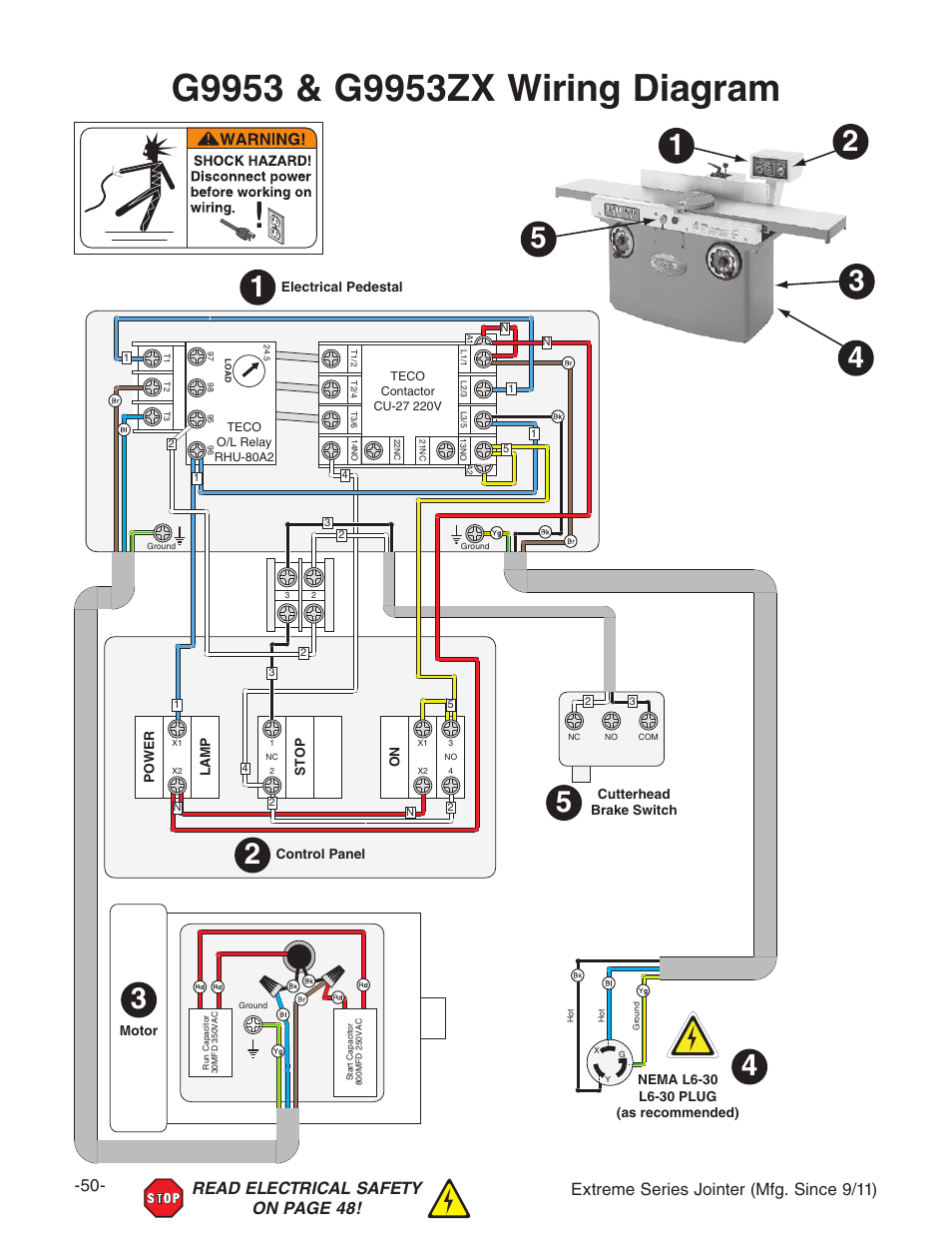 Grizzly Extreme Series Jointer G9953ZXF User Manual | Page 52 / 76