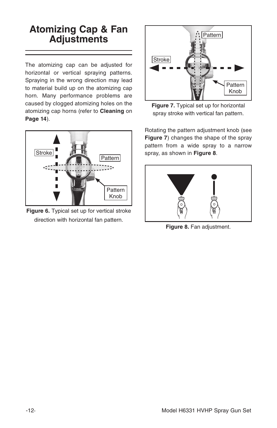 Atomizing cap & fan adjustments | Grizzly H6331 User Manual | Page 12 / 20