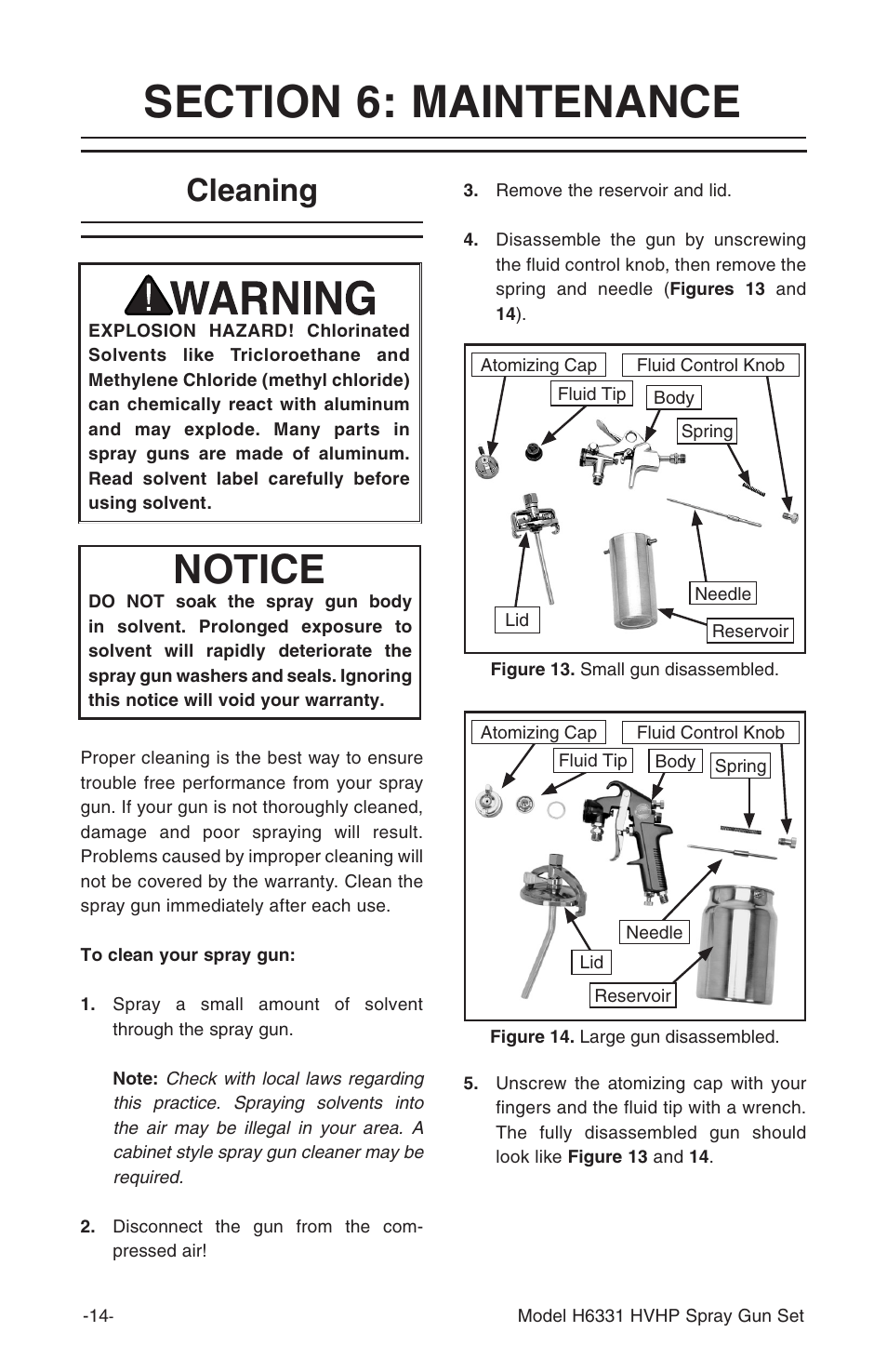 Notice, Cleaning | Grizzly H6331 User Manual | Page 14 / 20