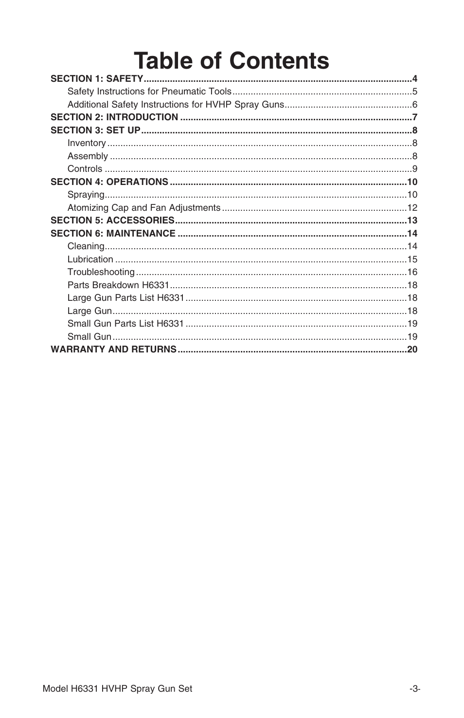 Grizzly H6331 User Manual | Page 3 / 20