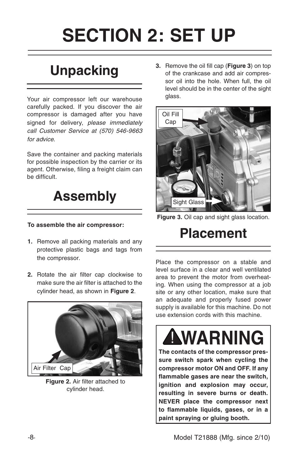 Unpacking, Assembly, Placement | Grizzly T21888 User Manual | Page 10 / 28