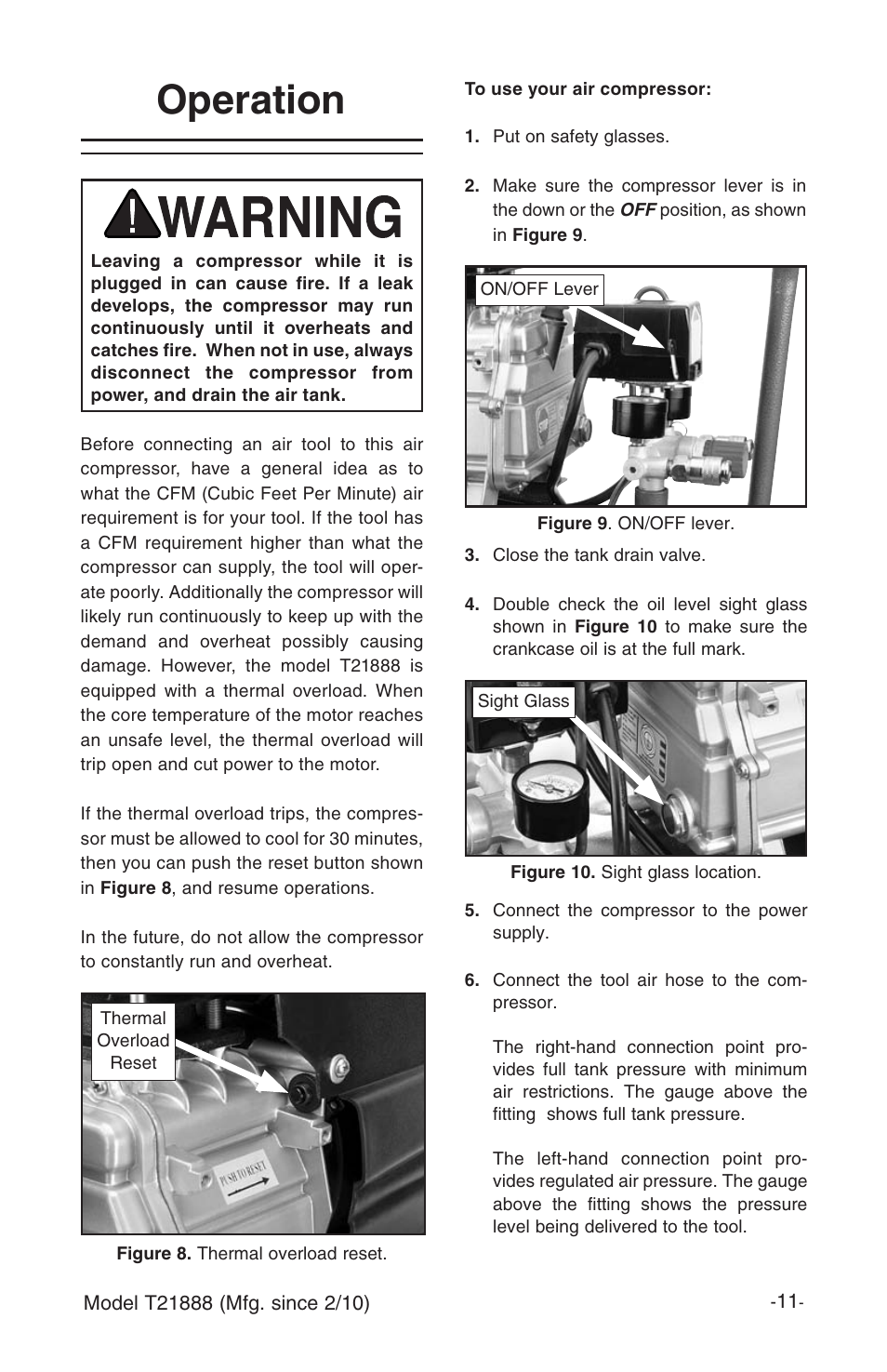 Operation | Grizzly T21888 User Manual | Page 13 / 28