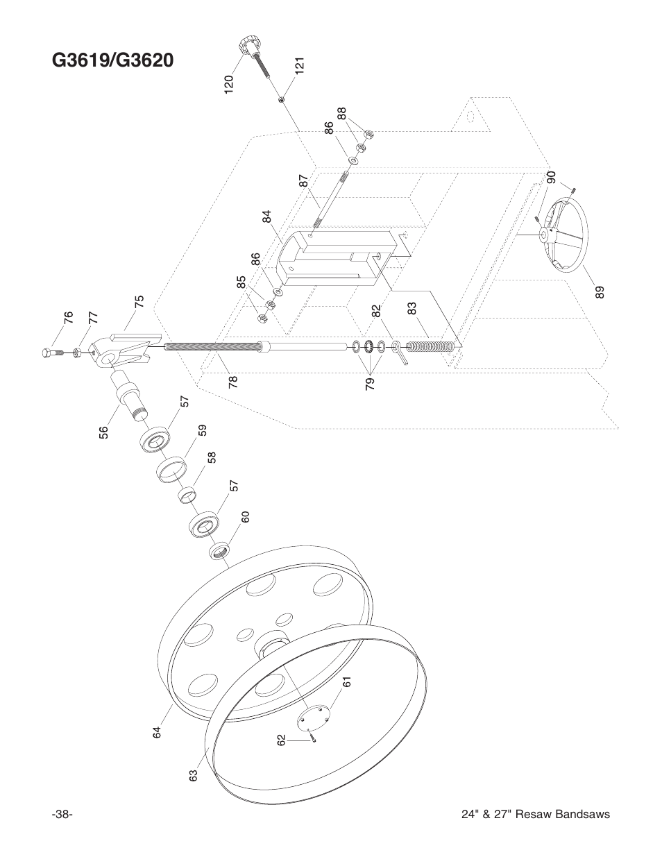 Grizzly 24" & 27" Resaw Bandsaws G9966 User Manual | Page 40 / 56