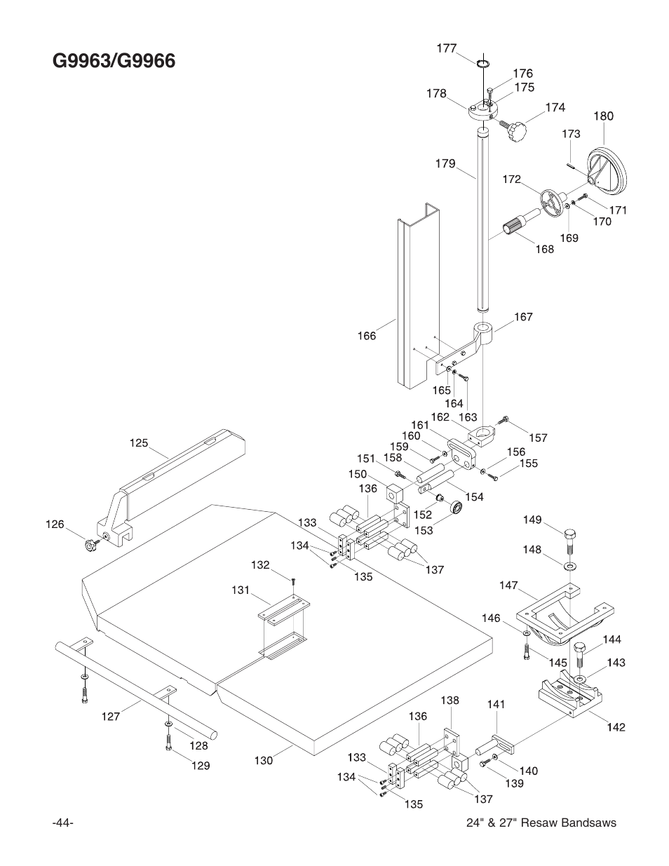 Grizzly 24" & 27" Resaw Bandsaws G9966 User Manual | Page 46 / 56