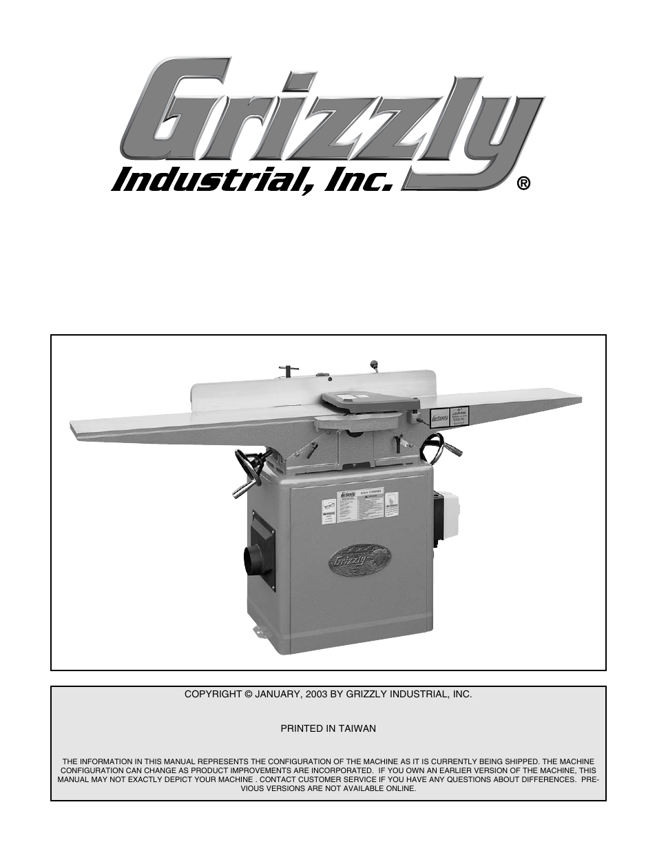 Grizzly G1018 User Manual | 71 pages