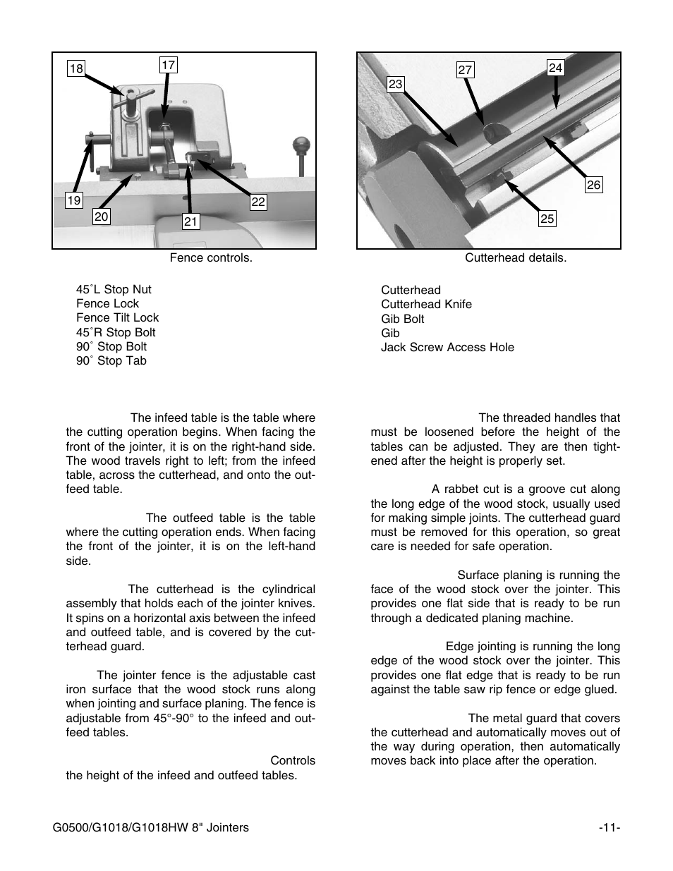 Common terms and definitions | Grizzly G1018 User Manual | Page 13 / 71