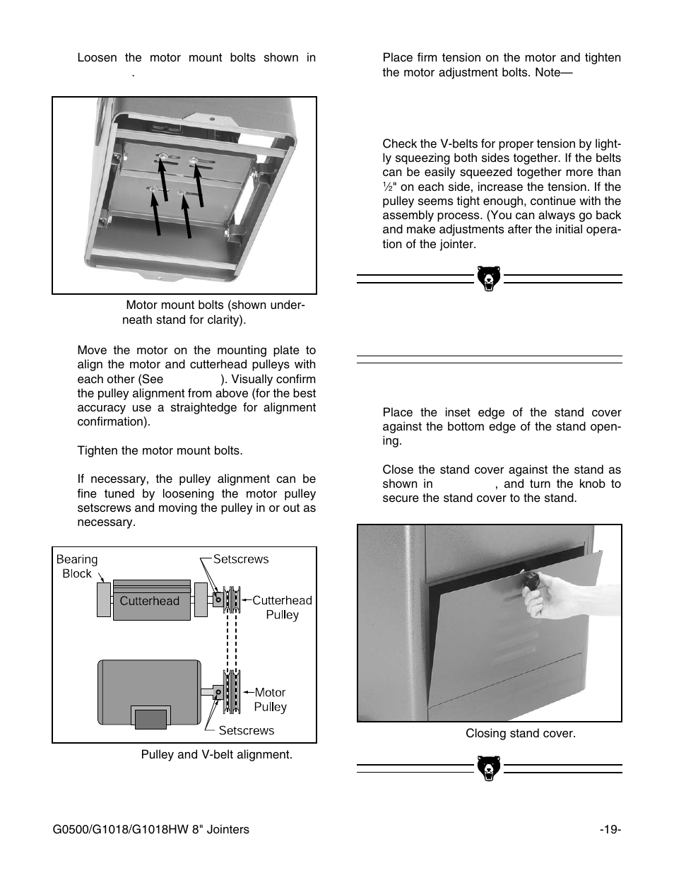 Stand cover | Grizzly G1018 User Manual | Page 21 / 71