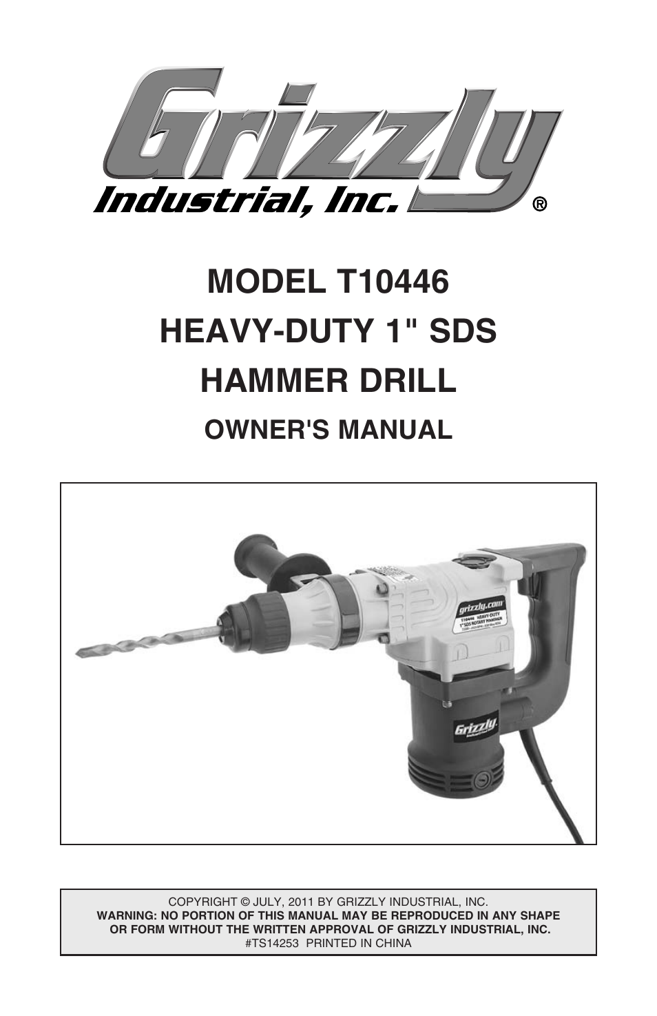 Grizzly T10446 User Manual | 16 pages