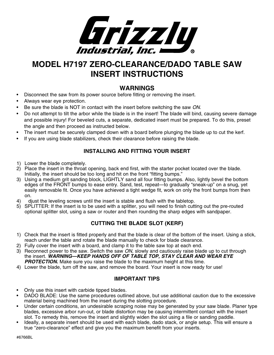 Grizzly H7197 User Manual | 1 page