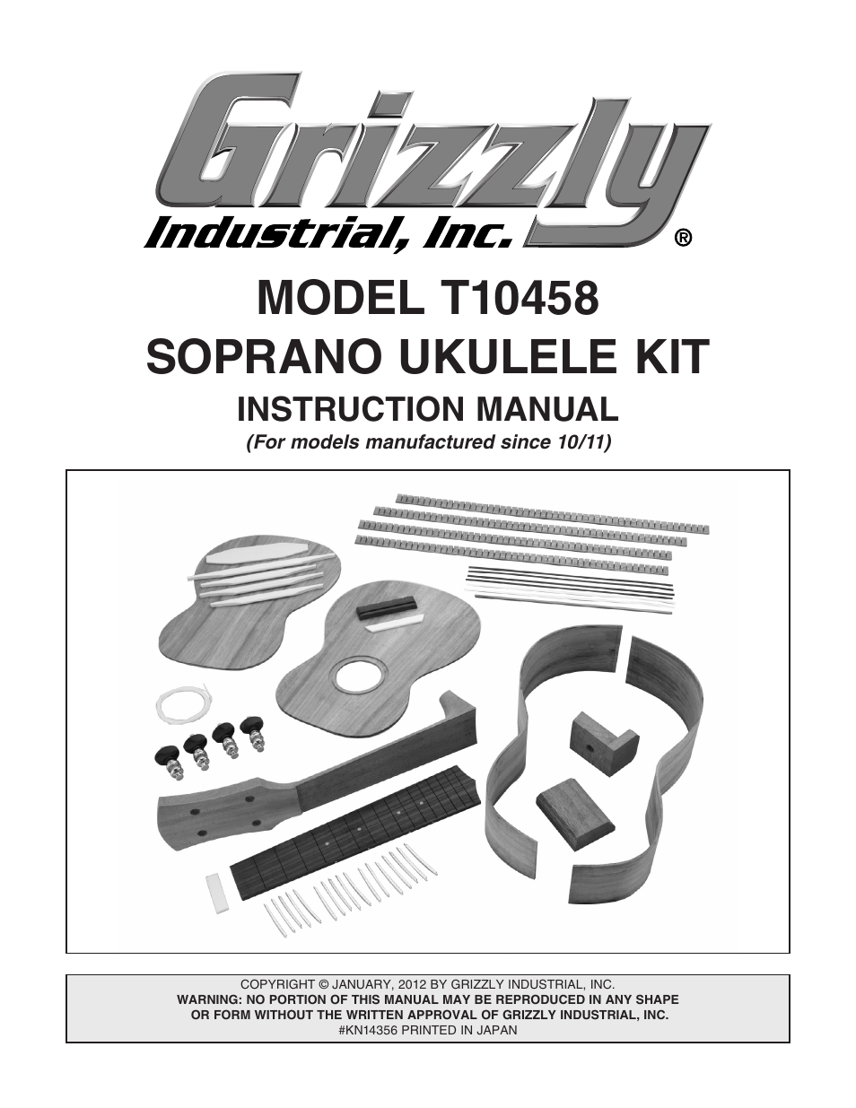 Grizzly SOPRANO UKULELE KIT T10458 User Manual | 24 pages