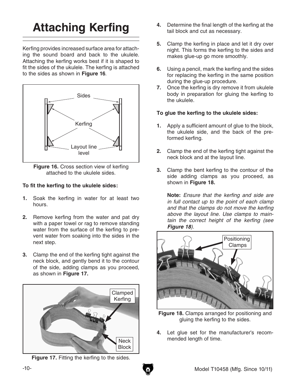 Attaching kerfing | Grizzly SOPRANO UKULELE KIT T10458 User Manual | Page 12 / 24