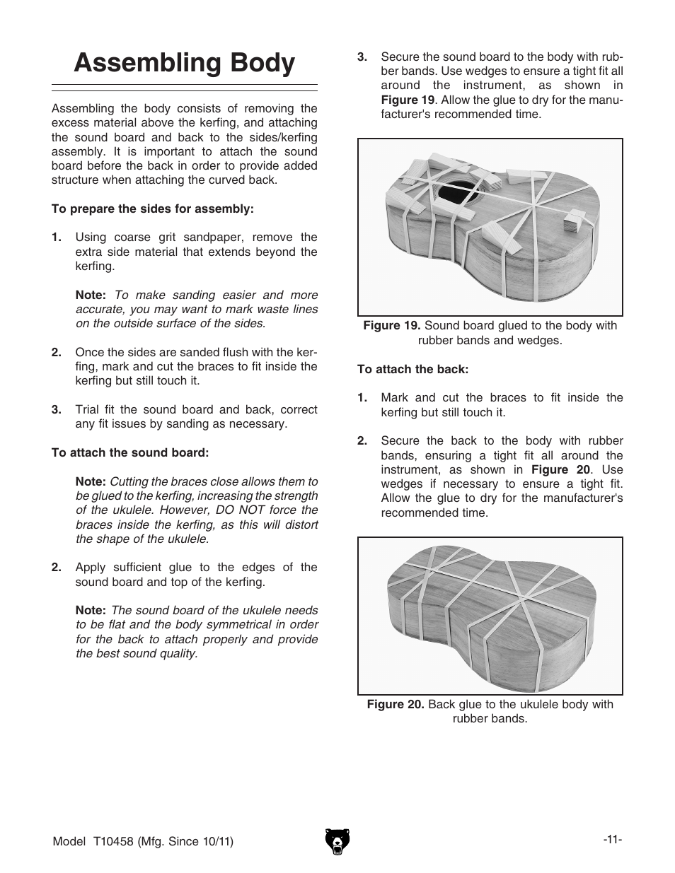 Assembling body | Grizzly SOPRANO UKULELE KIT T10458 User Manual | Page 13 / 24