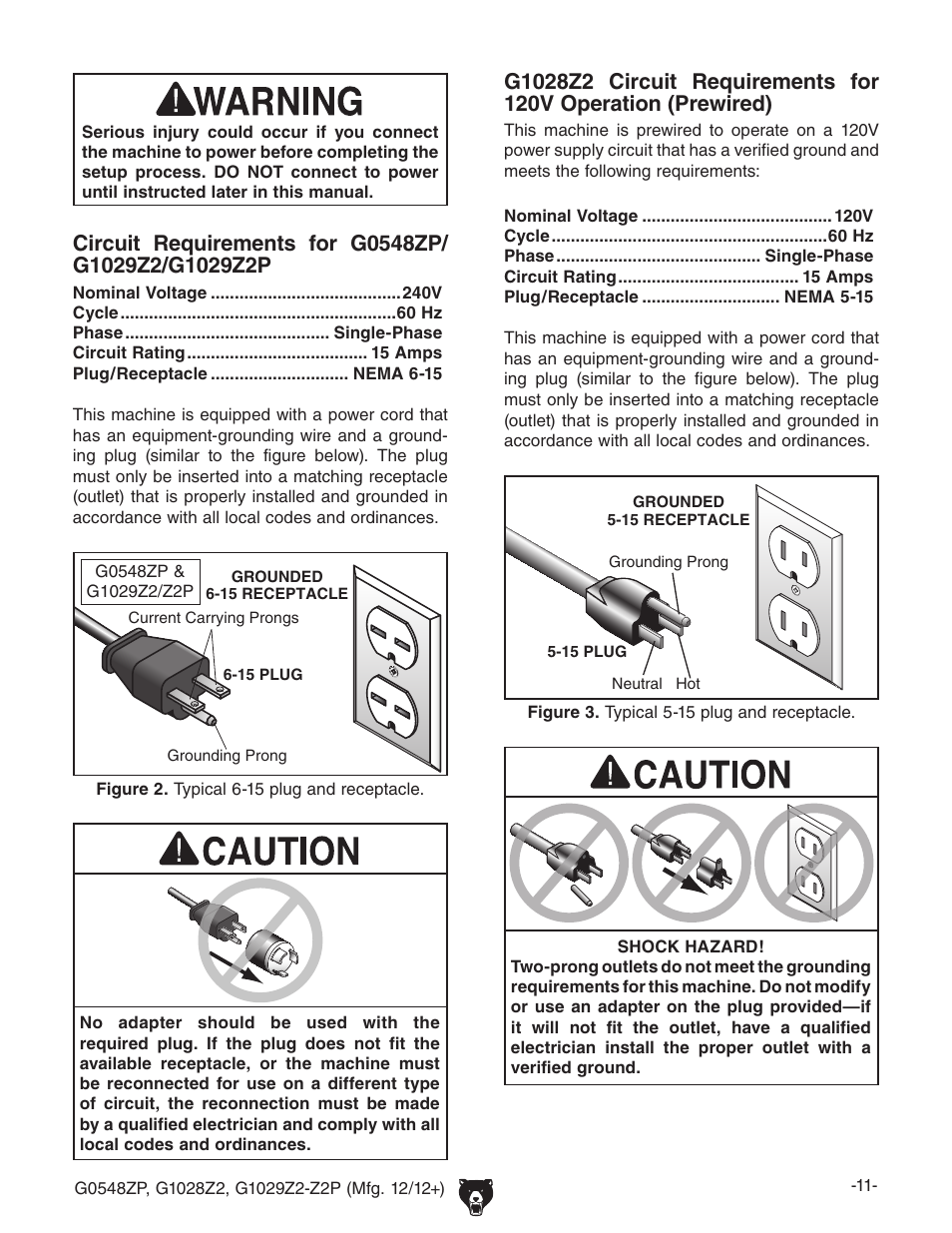 Grizzly G0548Z User Manual | Page 13 / 56