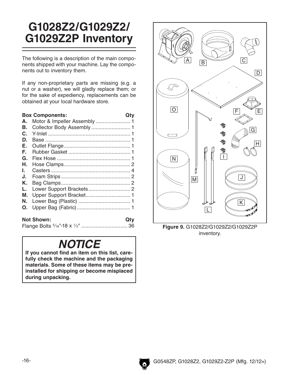 Notice | Grizzly G0548Z User Manual | Page 18 / 56