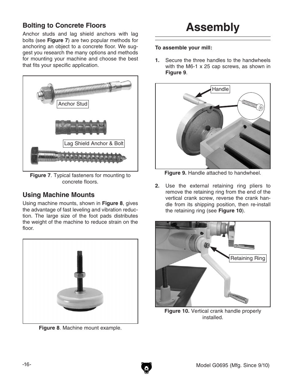 Assembly | Grizzly G0695 User Manual | Page 18 / 60