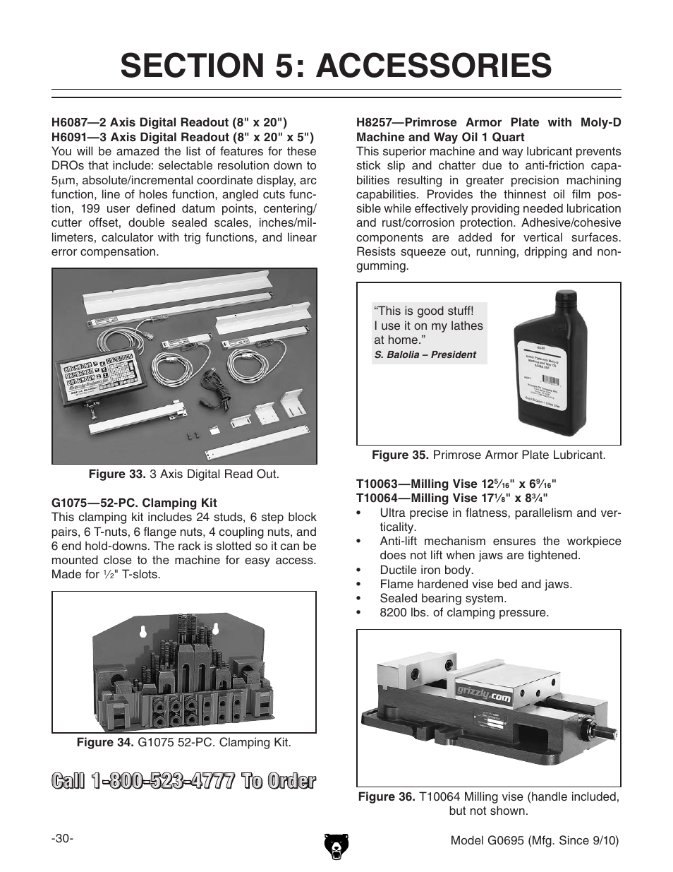 Grizzly G0695 User Manual | Page 32 / 60