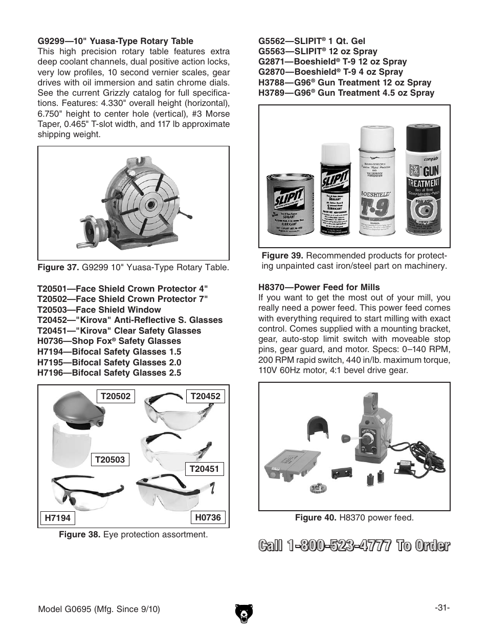 Grizzly G0695 User Manual | Page 33 / 60