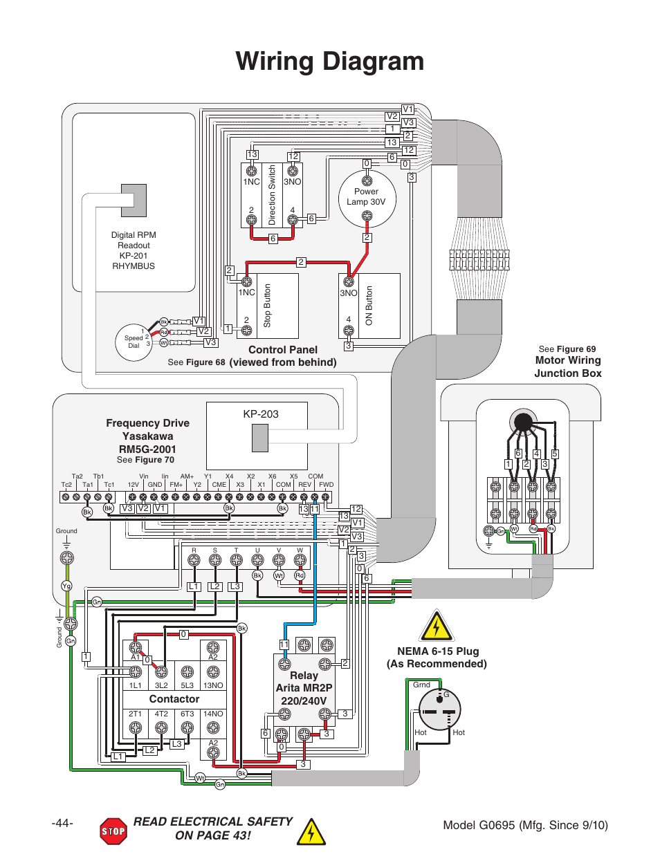 Wiring diagram | Grizzly G0695 User Manual | Page 46 / 60