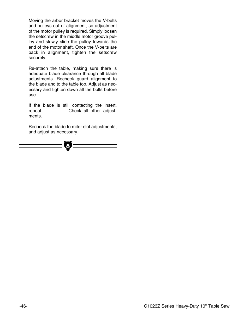 Grizzly Heavy-Duty Table G1023Z User Manual | Page 48 / 63