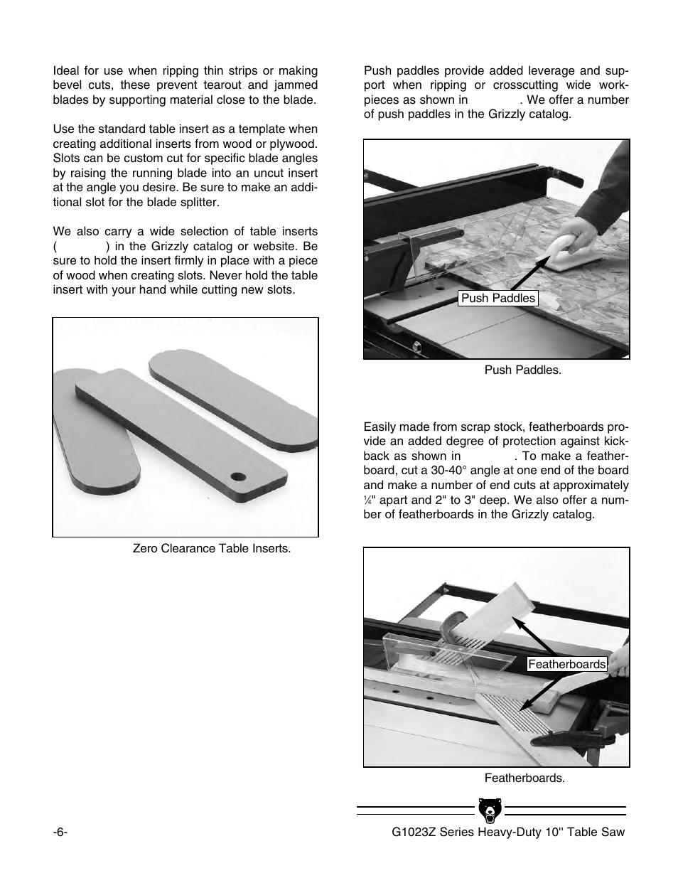 Grizzly Heavy-Duty Table G1023Z User Manual | Page 8 / 63