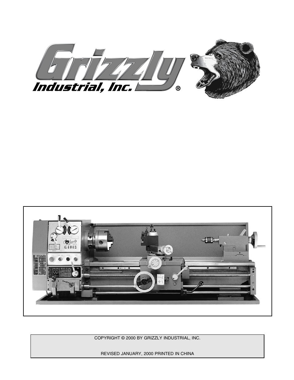 Gear head metal lathe, Instruction manual | Grizzly G4003 User Manual | Page 2 / 55