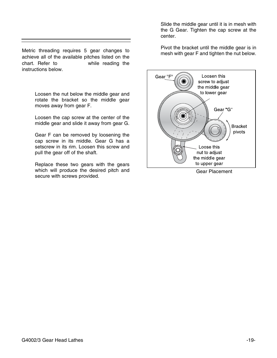 Thread selection cont | Grizzly G4003 User Manual | Page 22 / 55