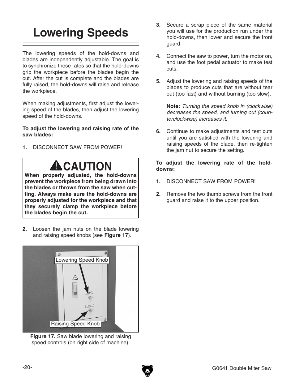 Lowering speeds | Grizzly G0641 User Manual | Page 22 / 56