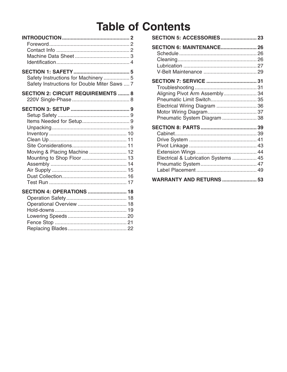 Grizzly G0641 User Manual | Page 3 / 56