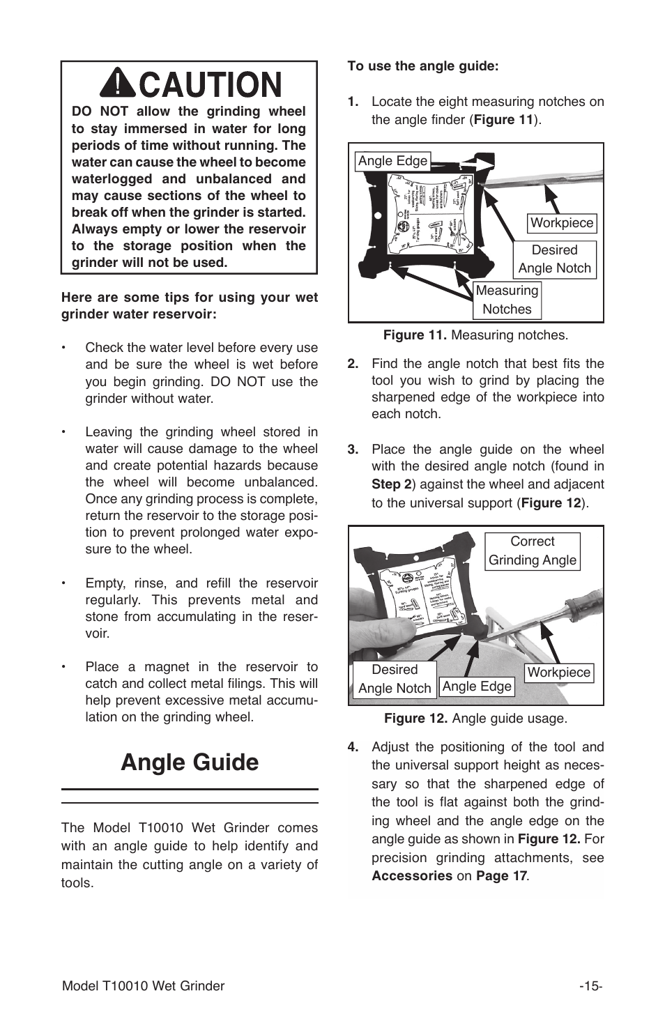 Angle guide | Grizzly T10010 User Manual | Page 15 / 28