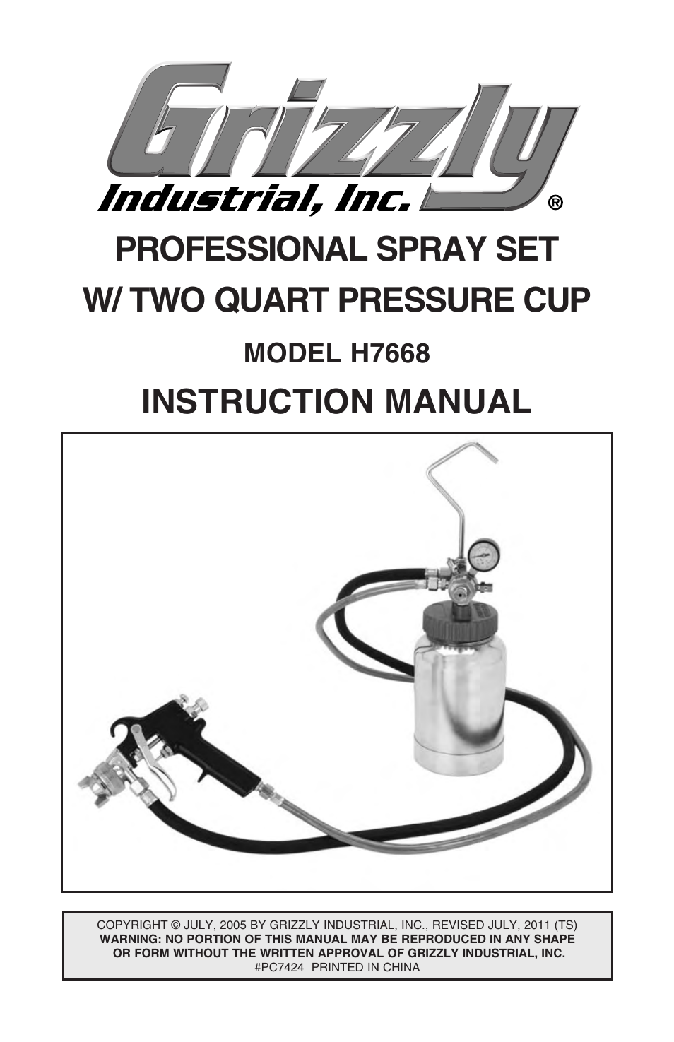 Grizzly H7668 User Manual | 24 pages