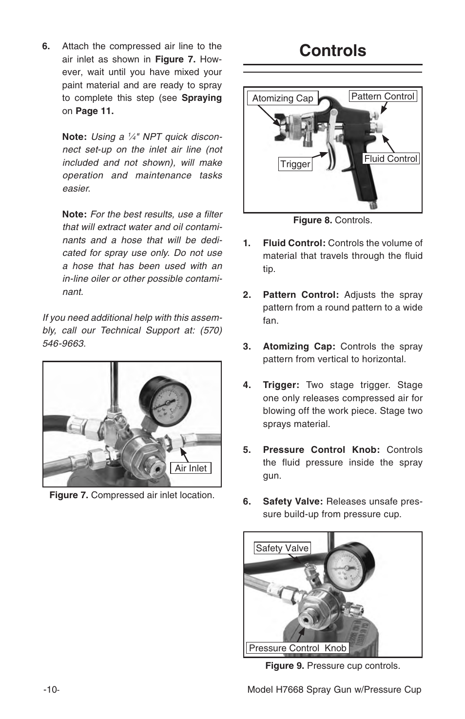 Controls | Grizzly H7668 User Manual | Page 10 / 24