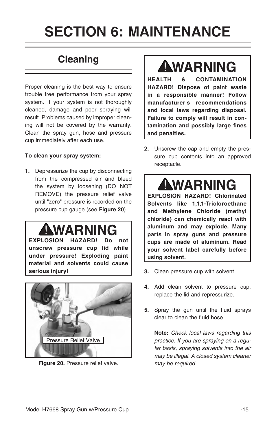 Cleaning | Grizzly H7668 User Manual | Page 15 / 24