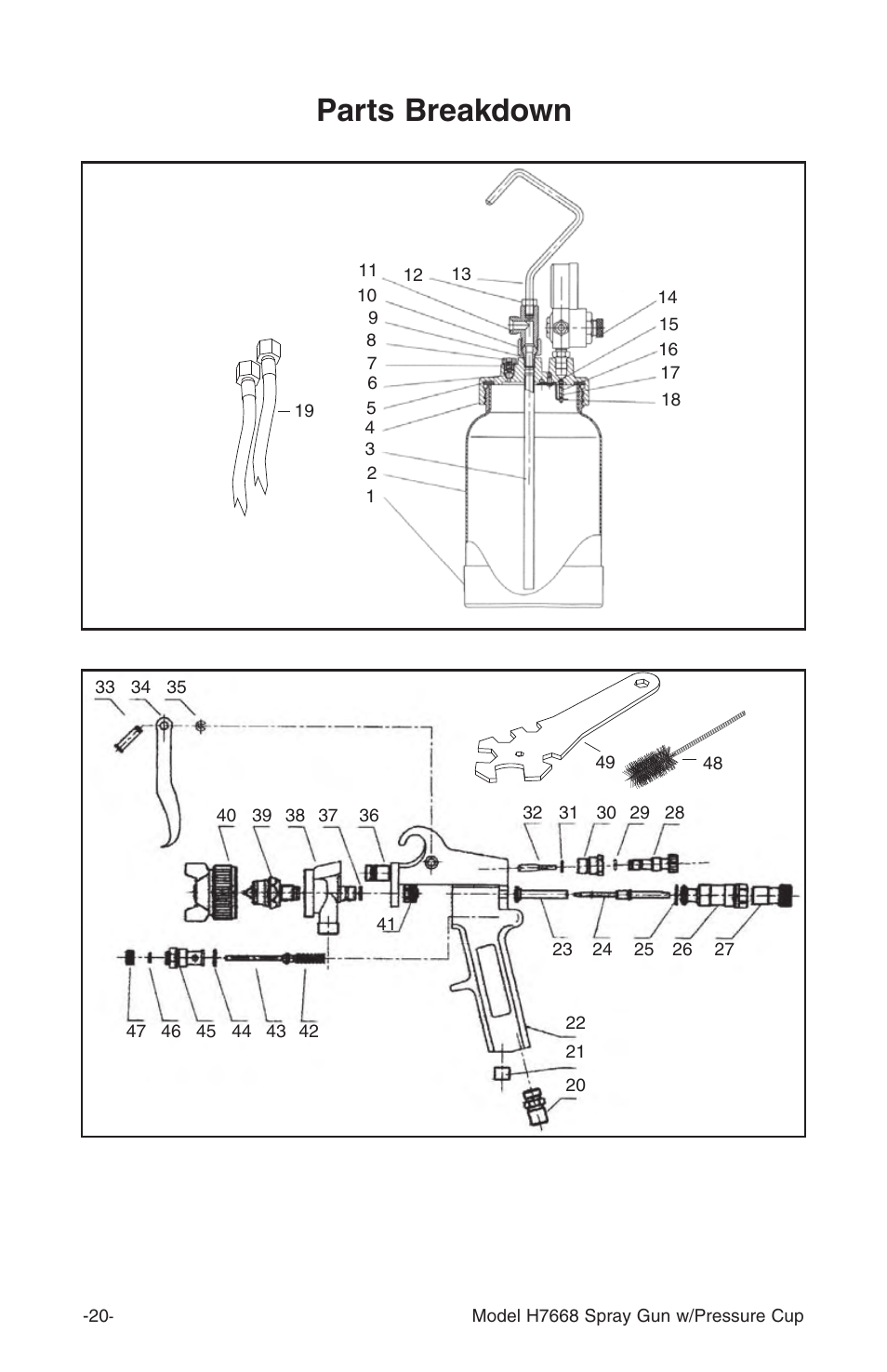 Parts breakdown | Grizzly H7668 User Manual | Page 20 / 24