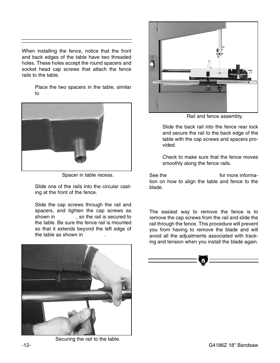 Rails and fence | Grizzly G4186Z User Manual | Page 14 / 48