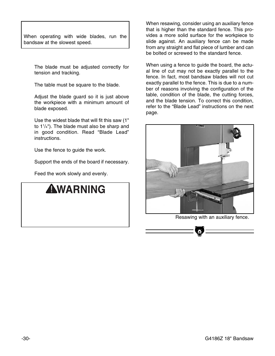 Notice | Grizzly G4186Z User Manual | Page 32 / 48