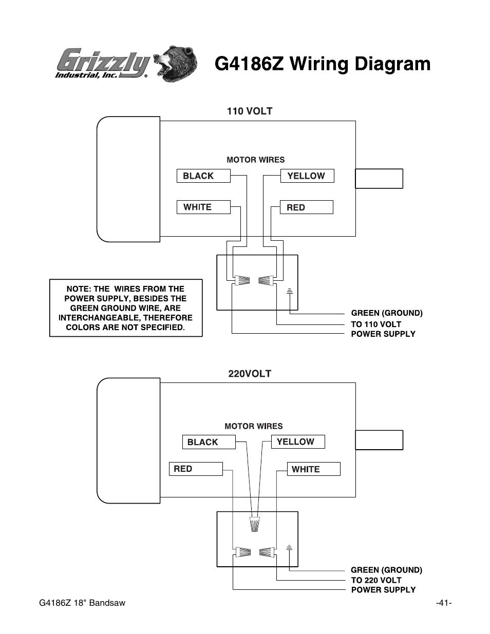 Grizzly G4186Z User Manual | Page 43 / 48