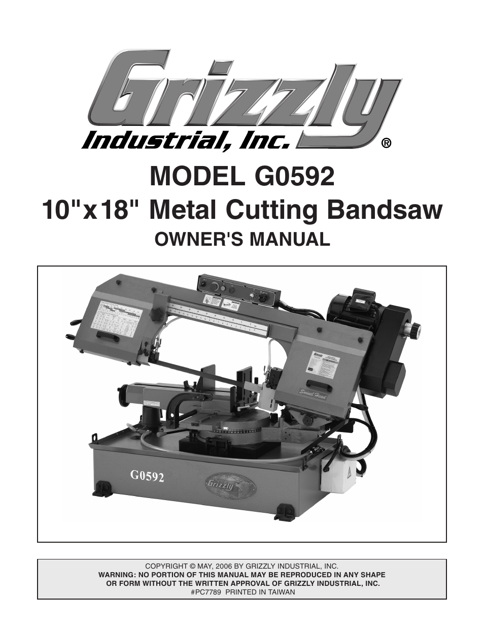 Grizzly G0592 User Manual | 60 pages